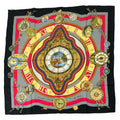Hermes Carre 90 la Ronde Des Heures Tokinoronbu Black Gray Scarf