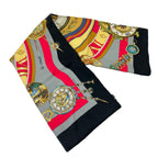 Hermes Carre 90 la Ronde Des Heures Tokinoronbu Black Gray Scarf — view 5