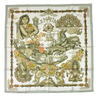 Hermes Carre 90 New Morning White Green Scarf — view 4