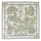 Hermes Carre 90 New Morning White Green Scarf — view 5