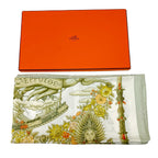 Hermes Carre 90 New Morning White Green Scarf — view 2