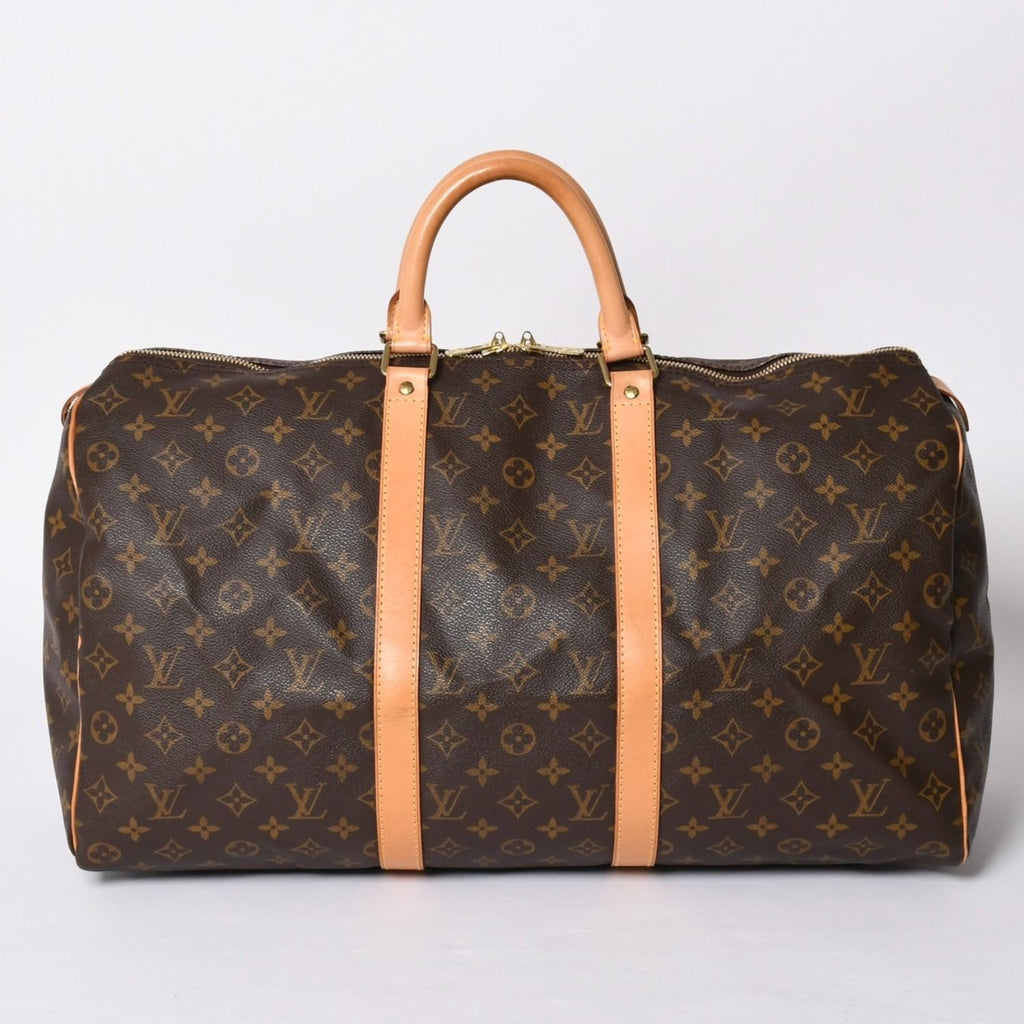 Louis Vuitton Keepall 50 Boston Bag Monogram Leather Gold