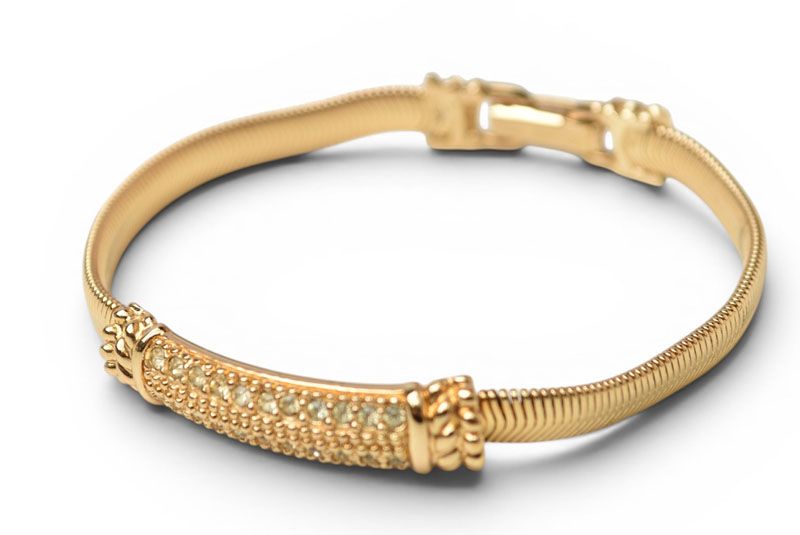 Dior Bracelet Bangle Vintage Rhinestone Gold — view 5
