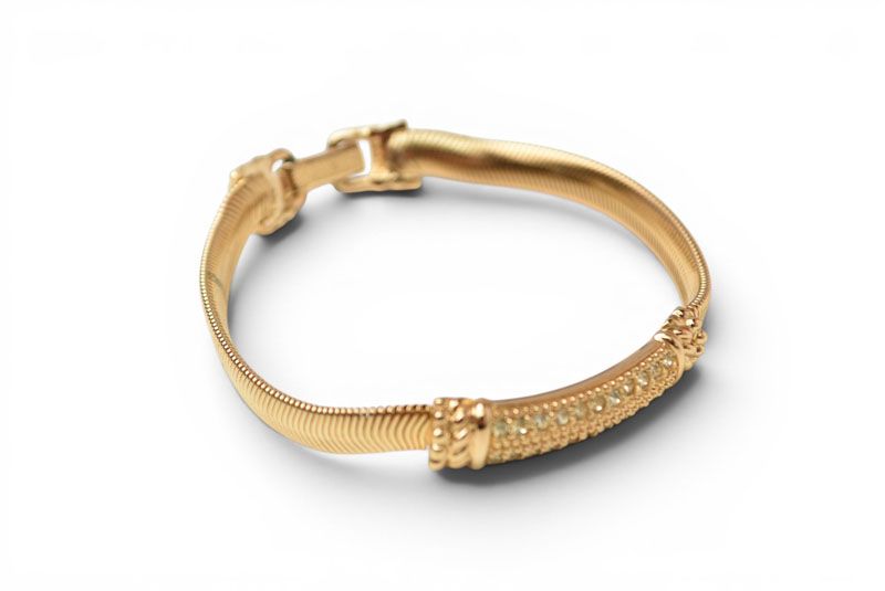 Dior Bracelet Bangle Vintage Rhinestone Gold — view 3