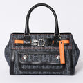 Dior Flight Line Trotter Handbag Galliano Era Denim Leather Navy Black Silver