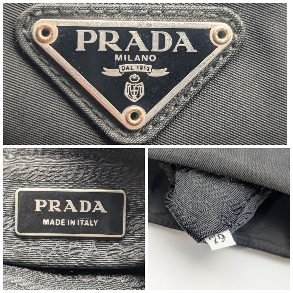 Prada Nylon Shoulder Bag Crossbody Black Triangle Logo — view 9