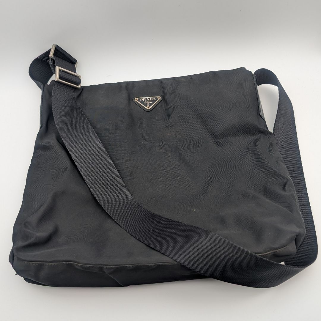 Prada Nylon Shoulder Bag Crossbody Black Triangle Logo