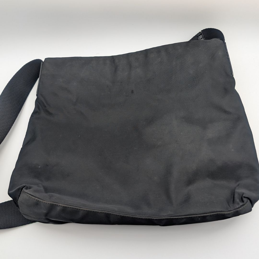 Prada Nylon Shoulder Bag Crossbody Black Triangle Logo — view 2