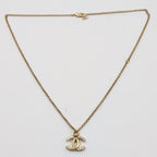 Chanel CC Logo Rhinestone Gold Necklace — view 6