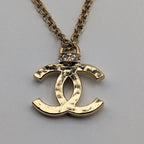 Chanel CC Logo Rhinestone Gold Necklace — view 2