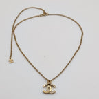 Chanel CC Logo Rhinestone Gold Necklace — view 7