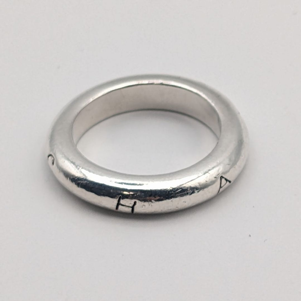 Chanel Ring Silver Logo Simple