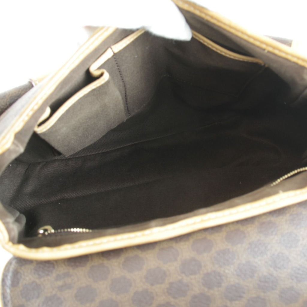 Celine Macadam Pattern Pocket Shoulder Bag Leather Brown — view 7