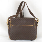 Celine Macadam Pattern Pocket Shoulder Bag Leather Brown — view 2