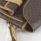 Celine Macadam Pattern Pocket Shoulder Bag Leather Brown — view 6