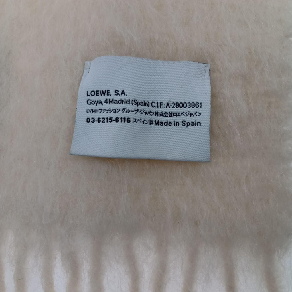 Loewe Mohair Scarf Beige White — view 4