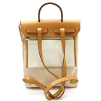 Hermes Herbag Zip a Dos Toile GM Calf Backpack Natural — view 3