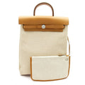 Hermes Herbag Zip a Dos Toile GM Calf Backpack Natural