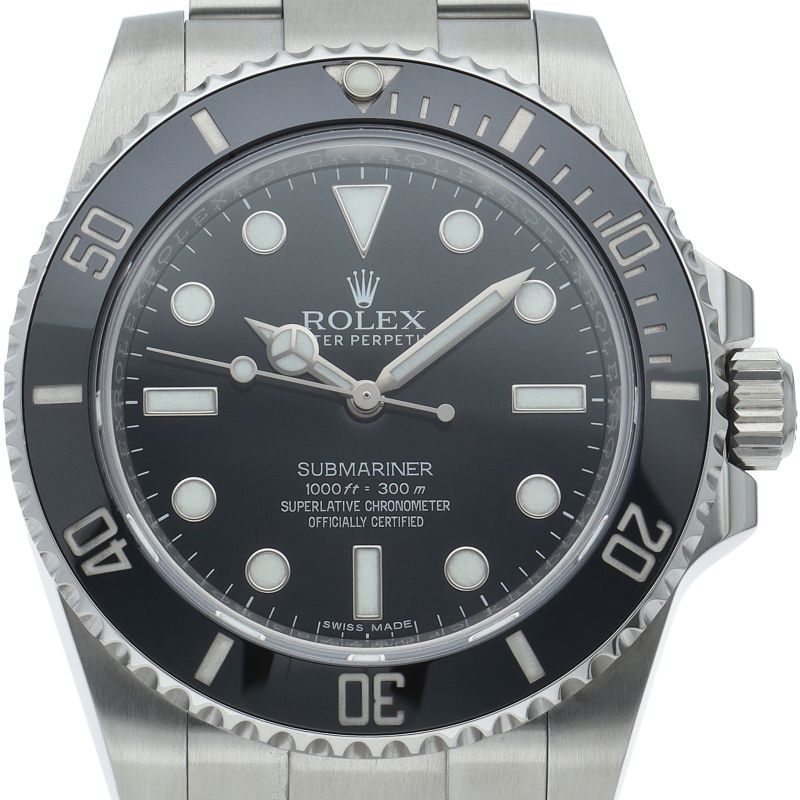 Rolex Submariner Watch Mirror Buckle SS Black