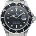 Rolex Submariner Date Tritium SS Watch Black Polished