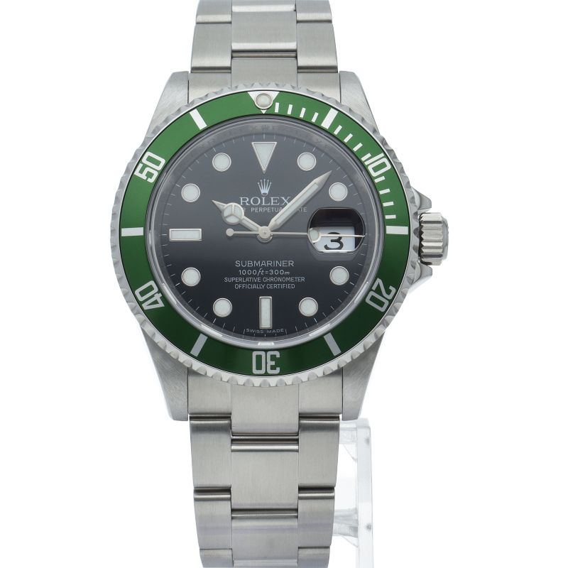 Rolex Submariner Date Green Roulette SS Watch Black — view 2