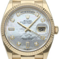 Rolex Day Date 36 Watch Diamond Shell Box 18k Yellow Gold White
