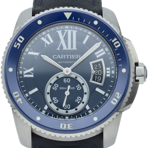 Cartier Caliber de Diver Watch SS Lava Blue Polished