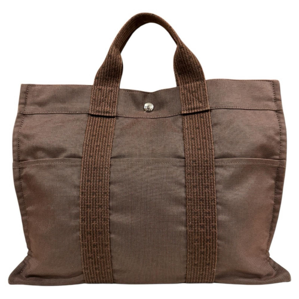 Hermes Tote MM Her Line Canvas Brown — view 3
