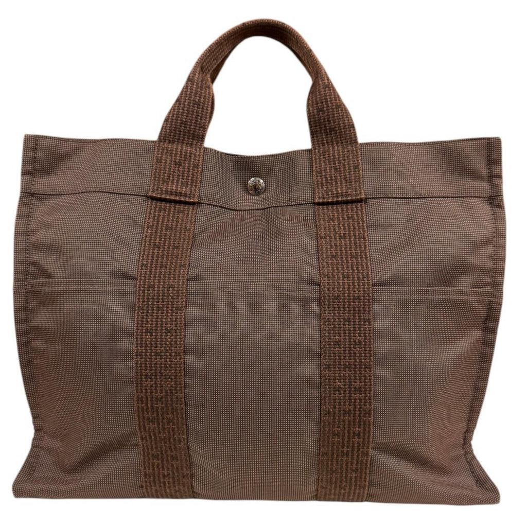Hermes Tote MM Her Line Canvas Brown