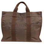 Hermes Tote MM Her Line Canvas Brown