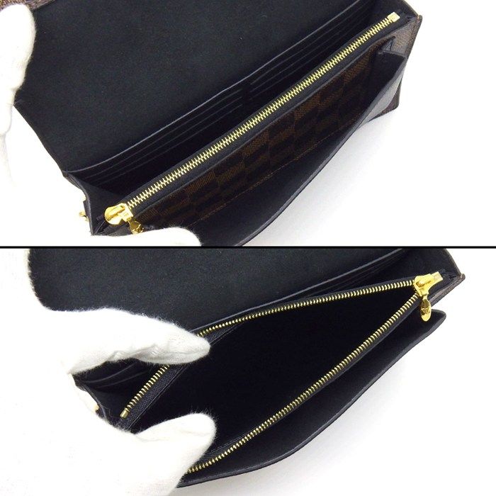 Louis Vuitton Shoulder Bag Portefeuille Vavin Brown Black Damier Ebene Canvas — view 5