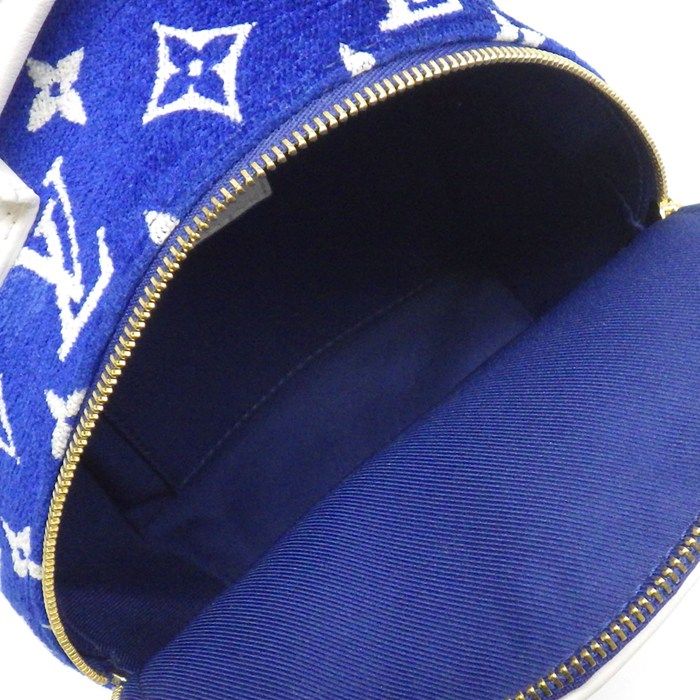 Louis Vuitton Backpack Palm Springs Mini Blue Monogram Jacquard Leather — view 5