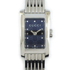 Gucci Watch Metro Rectangular GG Pattern Black Dial SS Quartz Analog