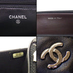 Chanel Shoulder Bag Quilted Classic Chain Wallet Black Bordeaux Lambskin — view 7