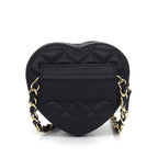 Chanel Shoulder Bag Quilted Heart Chain Onwards Black Bordeaux Lambskin — view 2