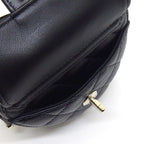 Chanel Shoulder Bag Quilted Heart Chain Onwards Black Bordeaux Lambskin — view 6