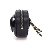 Chanel Shoulder Bag Quilted Heart Chain Onwards Black Bordeaux Lambskin — view 3
