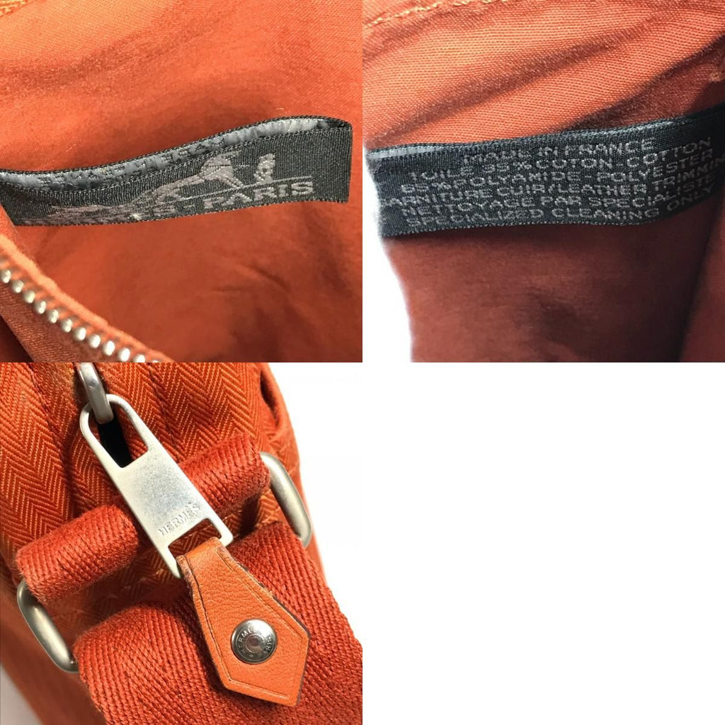 Hermes Shoulder Bag Acapulco Bandouliere Canvas Orange — view 9