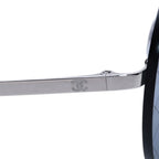 Chanel CC Logo Round Shape Mirror Sunglasses Silver Gray Eyewear — view 8