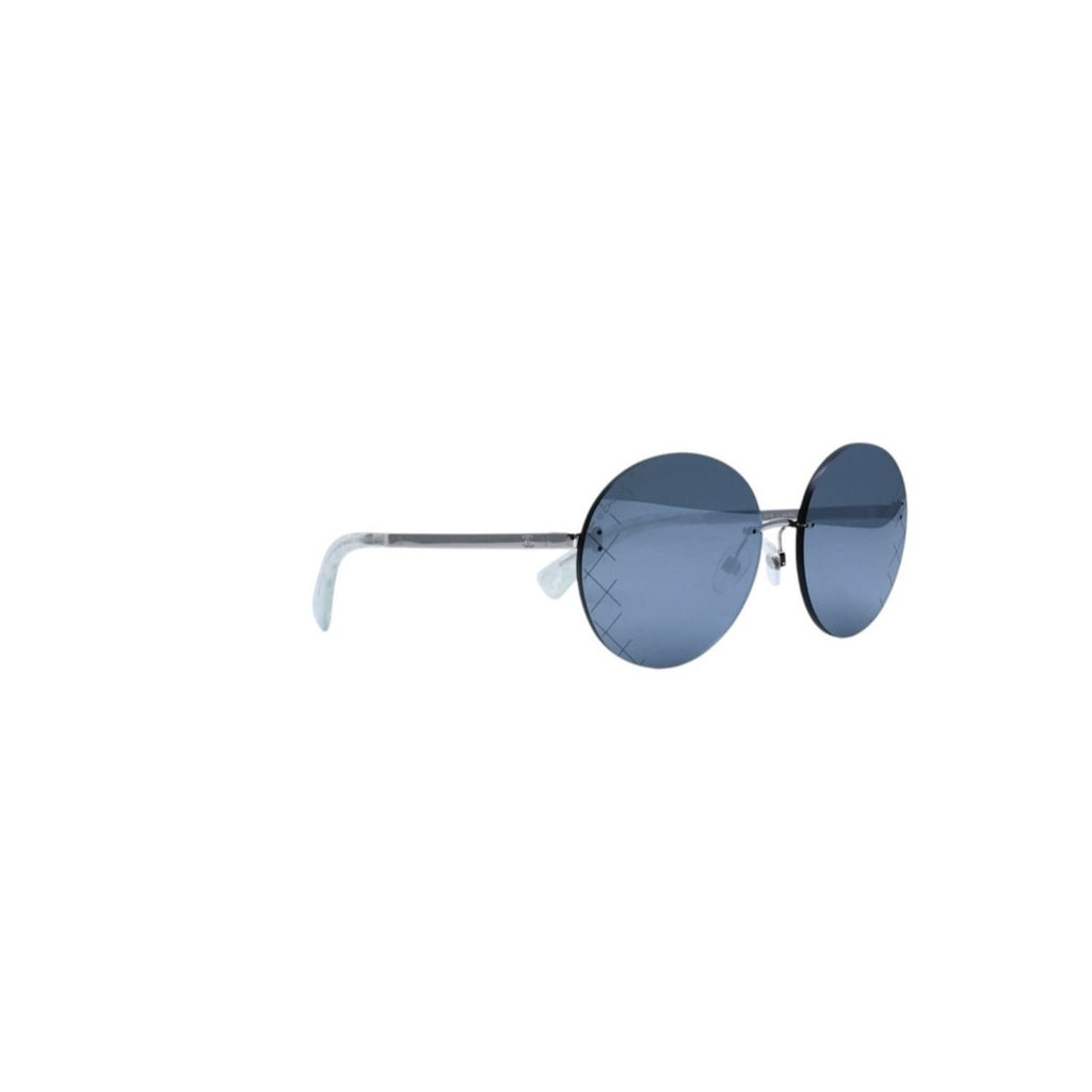 Chanel CC Logo Round Shape Mirror Sunglasses Silver Gray Eyewear — view 4