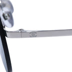 Chanel CC Logo Round Shape Mirror Sunglasses Silver Gray Eyewear — view 7