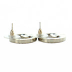 Chanel Circle CC Logo Earrings Rhinestone Gold — view 3