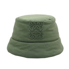 Loewe Puffer Bucket Hat Polyester Nylon Khaki Green Logo — view 2