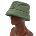 Loewe Puffer Bucket Hat Polyester Nylon Khaki Green Logo — view 4