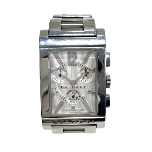 Bvlgari Rettangolo Watch SS Quartz Silver Dial