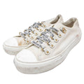 Dior Walk'n' Sneakers Low Cut Shoes Logo Lace Up Canvas 39 White