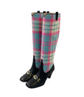 Gucci Long Boots Horsebit Plaid Side Zip