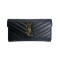 Saint Laurent Cassandra Wallet Button Type Black
