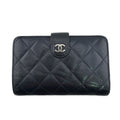 Chanel Quilted Caviar Leather Bifold Wallet Navy