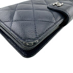 Chanel Quilted Caviar Leather Bifold Wallet Navy — view 5